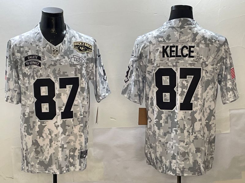 Men Kansas City Chiefs #87 Kelce Camo 2025 Nike Salute to Service Limited NFL Jersey style 5